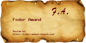 Fodor Amand névjegykártya