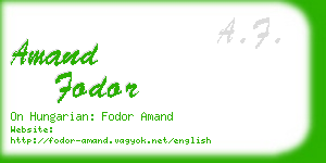amand fodor business card